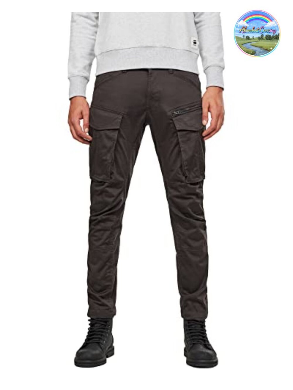 Men's Rovic Zip 3D Straight Tapered Fit Cargo Pants Mid Rise Casual Twill